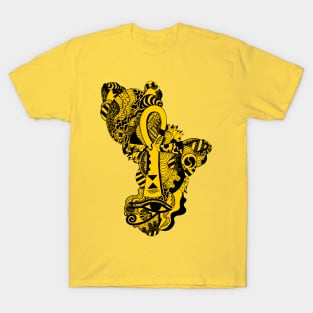 Black and Yellow Horus Ankh T-Shirt